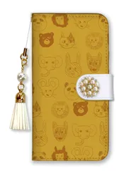 AQUOS R8 SH-52D ケース 手帳型 アクオスR8 スマホケース パール デコ付き ストラップ付 北欧柄 花柄 フラワー お花 上品 大人 可愛い ブランド ホワイト ピンク ブルー カラー05