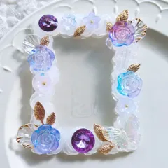 ୨୧ホイップデコトレカケース  クリアパープル×ブルーローズ　B8縦入れ