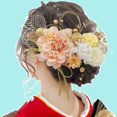 【特価商品】A15500 専用ケース付き 手作り 和装 かすみ草 結婚式 袴 浴衣 七五三 卒業式 着物 振袖 あじさい ヘッドパーツ 水引 ゴールド 成人式 ヘアアクセサリー 赤 和玉 造花飾り ダリア 髪飾り ドライフラワー 23点セット 10色展開 [J