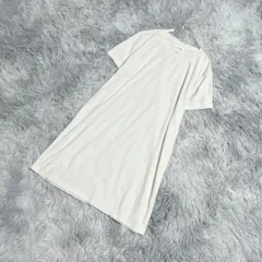 【H&M】エイチアンドエム  半袖ひざ丈ワンピース  タオル生地風  (M)  ヘルシー  カジュアル  レディース  白系  ホワイト【送料無料】