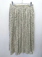 ◇ AS KNOW AS アズノゥアズ 総柄 ロング丈 フレア スカート サイズ表記なし ベージュ系 レディース E  【1406050055127】