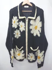 ◇ ⊇ MONO-MART LADY'S モノマートレディース ジップアップ 長袖 ニット カーディガン サイズF ネイビー レディース E  【1506180015142】