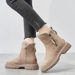 ☆ ベージュ ☆ 39(24.5cm) ☆ ムートンブーツ レディース ボア yssh5281 ムートンブーツ レディース スノーブーツ ボアブーツ 冬 ブーツ ショートブーツ 裏起毛 シューズ くつ 靴 ローヒール ぺたんこ 歩きやすい ファスナー付き