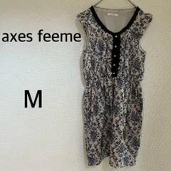 美品　アクシーズファムaxes femme ワンピース 総柄 ノースリーブ【M】