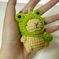 あみぐるみ　ハンドメイド　カピバラ　夏♡【オーダー商品ぱる】 ハンドメイド カピバラのあみぐるみの通販 by sadness｜ラクマ