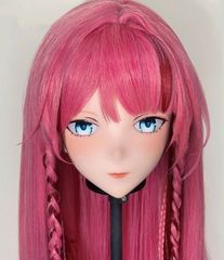 ハーフマスク 眼球付き カツラ付き V 樹脂製 ヘッドロリータ人形 ハーフマスク 眼球付き カツラ付き V 樹脂製 ヘッドロリータ人形