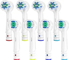 Dealswin 互換品 2025進化モデル ブラウン オーラルb 対応 替えブラシ マルチアクションブラシ 電動歯ブラシ オーラルビー(ホワイト,  8本)