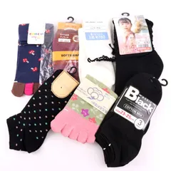 靴下 7点セット 未使用 5本指 ショート丈 など まとめて 大量 ソックス レディース 【中古】