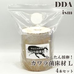 簡単！割り出し採卵！ タランドゥス1♀54個採卵！【DDA】カワラ菌床材L 4本セット 加水,下処理不要 dda クワガタ 産卵木 カワラ材 カワラ菌糸