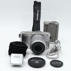 【良品】OLYMPUS ミラーレス一眼 PEN Lite E-PL3 レンズキット シルバー E-PL3 LKIT SLV
