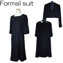 ブラックフォーマル スーツ 半袖 ワンピース ジャケット 2点セット セットアップ アンサンブル ロング 喪服 629033 9号/11号/13号/15号 冠婚葬祭 春/夏/秋/冬 結婚式 披露宴 法事 葬儀 お祝い 卒業式 レディース