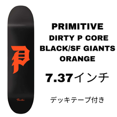 PRIMITIVE DIRTY P CORE BLACK/SF GIANTS ORANGE スケートボードデッキ