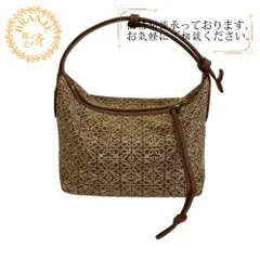 ロエベ キュービィバッグ アナグラム ハンドバッグ ワンショルダー ブラウン 茶 LOEWE 【新品未使用】ロエベ アナグラムジャガードキャンバス