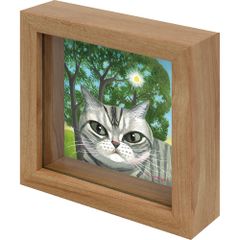 絵画 糸井忠晴 ミニミニボックスフレーム「初夏」 かわいい 猫の絵 アートフレーム 額入り 小さい絵 キャット 壁掛け 卓上 インテリア プレゼント ギフト Cat リビング 玄関 子ども部屋 贈り物 Sサイズ