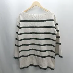 ◇ ⊇ who's who Chico フーズフーチコ ボーダー 長袖 ニット サイズF ホワイト系 レディース E  【1502060002103】