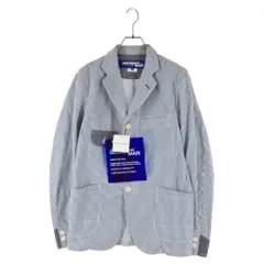 JUNYA WATANABE COMME des GARCONS (ジュンヤワタナベ コムデギャルソン) 13SS ノッチドラペル 2B ストライプテーラードジャケット ホワイト/ブルー WK-J405のサムネイル