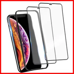 DZHFU 【2枚入り】 iPhone11Pro iPhoneX Xs 強化ガラスフィルム (2枚) 高感度なタッチ感/指紋付着防止/高透過率/硬度9H/気泡ゼロ/貼りミスゼロ/飛散防止 全面保護 (5.8インチ) ガイド枠付き携帯電話用フィルム