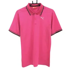 【超美品】プーマ 半袖ポロシャツ ピンク サイドメッシュ調切替  メンズ O(XL) ゴルフウェア PUMA