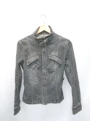 ◇ Θ KUMIKYOKU 組曲 コットン　デニム 長袖 ジャケット サイズ3 ブラック レディース E  【1410230027705】