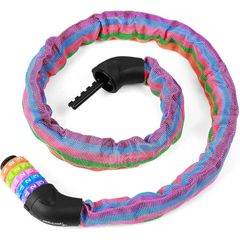 Sportneer 自転車 鍵チェーンロック 虹色 ダイヤルロック 5桁ダイヤル式 6mm カギ不要 パスワード自由設定 約640g バイク 自転車 ロック 約100cm 盗難防止 日本語取扱説明書付き