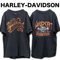 HARLEY-DAVIDSON 両面プリントTシャツ Lサイズ ハーレーダビッドソン ファイヤーパターン フレイムロゴ WILDCAT 2010/2011 コピーライト入り オフィシャル