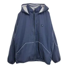 00年代 NIKE ナイキ フーデッド ナイロンジャケット ネイビー(メンズ M)中古 古着 U1092