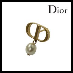 【Dior】CDロゴ フェイクパール ピアス 片耳のみ ゴールド/金カラー Christian Dior/クリスチャンディオール (SER-4288)