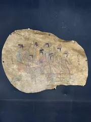 中国古美術.古蔵.羊皮絵.手描き.楽女図.書道品.希少美品.中国骨董25070502、190368