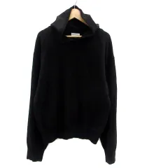 ポールスミス PAUL SMITH ニットパーカー プルオーバー 長袖 無地 ウール M 黒 ブラック /HO8のサムネイル