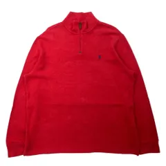 POLO RALPH LAUREN ハーフジップ スウェット XL レッド コットン スモールポニー刺繍 ビッグサイズ