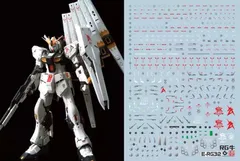 (RG ディテールアップ用水転写式デカール 1/144 MS ロボット RE RX-93 PG MG RG νガンダム用) HG 蛍光!!のサムネイル