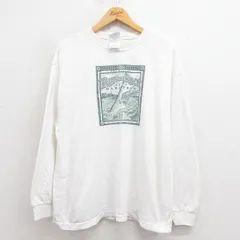 XL/古着 長袖 ビンテージ Tシャツ メンズ 00s ハーフマラソン 企業広告 コットン クルーネック 白 ホワイト 25aug29 中古