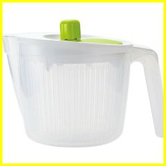 【新着商品】燕三条 46466 ホワイト 1~2人用 洗米 シャキシャキサラダ 持ち手付き 水切りしやすい 米とぎ 野菜水切り器 日本製 サラダスピナー 下村企販