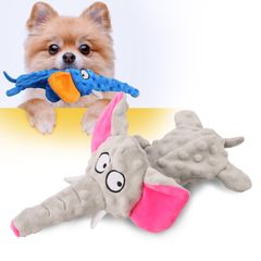 【人気商品】L'e Bee 犬 おもちゃ シャカシャカ 音の出る玩具 ストレス解消 頑丈 ぬいぐるみ プレゼント 噛む 歯磨き 壊れにくい ゾウ 超小型 小型 中型犬用 (グレイ)
