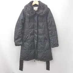 ◇ ⊇ STOla. ストラ 秋冬コーデ― 長袖 ロングファーダウンジャケット サイズ38 ブラック系 レディース E  【1507250008927】