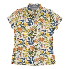 サイズ：0 MASTER BUNNY EDITION マスターバニーエディション  半袖ポロシャツ 総柄 ホワイト系 [240101279313]# ゴルフウェア レディース ストスト