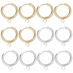 【特価商品】フック ピアス パーツ ステンレス鋼 ループ付き パーツ ファッシ ゴールド フープ フック フープ イヤリング リング ピアス ピアス 金属アレルギー 対応 軟骨 ピアス フレンチ パーツ 両耳用 ユニセックス スタッドピアス ステンレス 金色