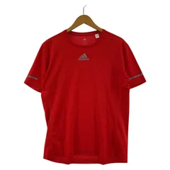 adidas アディダス ロゴプリント半袖Ｔシャツ sizeL/レッド