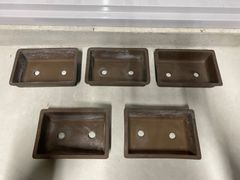 盆栽鉢　長方　鳥泥　5点セット　小品盆栽　松盆栽　雑木　寄せ植え　多肉植物　山野草　松柏　花　盆栽　園芸　サボテン　鉢　植木鉢