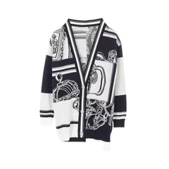 エルメス HERMES カーディガン ゴルファーカーディガン En Desordre Finesse 46-7740 シルク ゴルファーカーディガン レディース Used Aのサムネイル