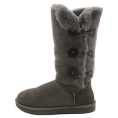 UGG (アグ) W BAILEY BUTTON TRIPLET ベイリーボタン ムートンブーツ グレー US7/24.0cm 1873