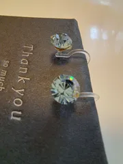 スワロフスキー 1012 ライトグリーン ルース石 シンプル ノンホールピアス イヤリング