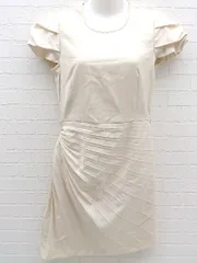 ◇ FRAY I.D フレイ アイディー デザイン 半袖 膝丈 ワンピース サイズ0 ピンクベージュ レディース 【中古】 【1002801004316】