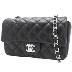 CHANEL(シャネル) マトラッセ ココマーク チェーンショルダーバッグ ショルダーバッグ 斜め掛け ミニマトラッセ  フラップ ラムスキン ブラック黒 シルバー金具 レディース 40802085977【中古】【アラモード】