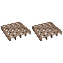 Belca 日本製 すのこ ジョイントパレット 2台入り 幅51.7×奥行51.6×高さ7.1cm エコブラウン 湿気防止 JP-BR2 0