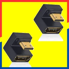 【数量限定】プロジェクター用 カメラ 2個パック LEDライト付き 48Gbps 180度アダプター ミニHDMIオスHDMIメスアダプター U字型 8K Duttek