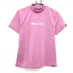 【超美品】フィラゴルフ 半袖ハイネックシャツ パープル フロントロゴ 裏微起毛  レディース L ゴルフウェア FILA GOLF