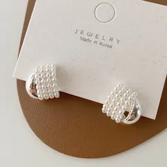 ピアス 小粒 パール シルバー 4連 14K仕上げ シルバー925 優雅 オシャレ 大人気 可愛い 高級 ファッション