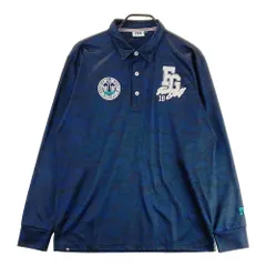 サイズ：LL FILA GOLF フィラゴルフ  長袖ポロシャツ 裏起毛 総柄 ネイビー系 [240101520069] ゴルフウェア メンズ ストスト