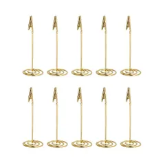 新着商品 メモクリップ メモホルダー メモスタンド カード立て・写真立てに ゴールデン 10個セット